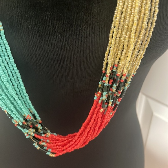 🎉❤️ NEW Boho Long Multicolor Beaded Necklace Earring Set - Picture 7 of 7